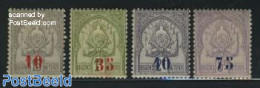 Tunisia 1908 Overprints 4v, Unused (hinged), History - Coat Of Arms - Tunesien (1956-...)