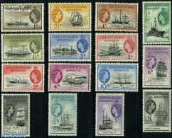 South Georgia / Falklands Dep. 1954 Definitives, Ships 15v, Unused (hinged), Transport - Ships And Boats - Schiffe