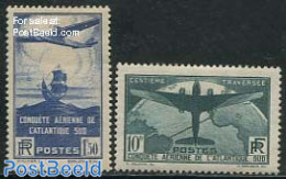 France 1936 Postal Flights 2v, Unused (hinged), Transport - Various - Post - Aircraft & Aviation - Ships And Boats - M.. - Ongebruikt