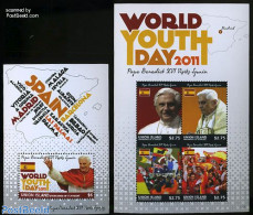 Saint Vincent & The Grenadines 2011 Union Island, World Youth Day 2 S/s, Mint NH, Religion - Pope - Religion - Pausen
