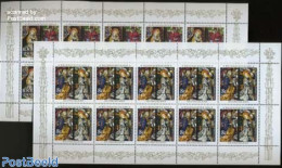 Germany, Federal Republic 1995 Christmas 2 M/s, Mint NH, Religion - Christmas - Art - Stained Glass And Windows - Nuevos