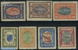 Finland 1920 Nordingermanland, Definitives 7v, Mint NH, Nature - Various - Cattle - Horses - Agriculture - Nuevos