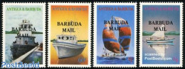 Barbuda 1987 Boats 4v, Mint NH, Transport - Ships And Boats - Schiffe