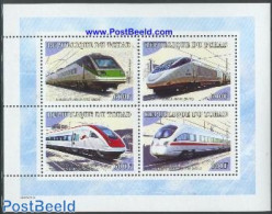 Chad 2001 Railways 4v M/s, Mint NH, Transport - Railways - Sonstige & Ohne Zuordnung