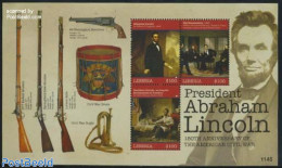 Liberia 2011 Abraham Lincoln 3v M/s, Mint NH, History - American Presidents - Politicians - Art - Paintings - Sonstige & Ohne Zuordnung