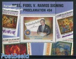 Philippines 1995 Stamp Collecting Month S/s, Mint NH, Stamps On Stamps - Briefmarken Auf Briefmarken