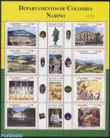 Colombia 2004 Narino 12v M/s, Mint NH, Religion - Churches, Temples, Mosques, Synagogues - Art - Modern Art (1850-pres.. - Kerken En Kathedralen