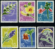 Korea, North 1967 Medical Plants 6v, Mint NH, Health - Nature - Health - Flowers & Plants - Corea Del Norte