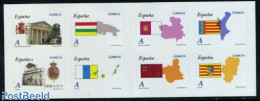 Spain 2010 Autonomy 8v S-a (in Foil Booklet), Mint NH, History - Various - Flags - Stamp Booklets - Maps - Nuevos