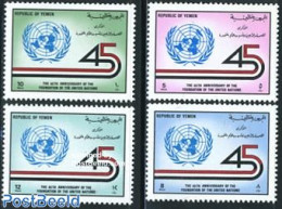 Yemen, Republic 1991 45 Years UNO 4v, Mint NH, History - United Nations - Sonstige & Ohne Zuordnung