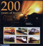 Dominica 2004 200 Years Trains 6v M/s, Santa Fe, Mint NH, Transport - Railways - Trenes