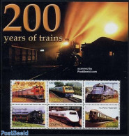 Dominica 2004 200 Years Trains 6v M/s, Santa Fe, Mint NH, Transport - Railways - Trains