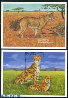 Zambia 1987 Nature Conservation 2 S/s, Mint NH, Nature - Animals (others & Mixed) - Cat Family - Zambia (1965-...)