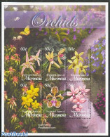 Micronesia 2002 Orchids 6v M/s, Mint NH, Nature - Butterflies - Flowers & Plants - Orchids - Micronesia