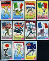 Yemen, Kingdom 1968 Flags From Olympic Guest Countries 11v Imperforate, Mint NH, History - Nature - Sport - Flags - Ne.. - Aardrijkskunde
