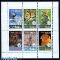 Maldives 1994 Sierra Club 6v M/s, Humpback Whale, Mint NH, Nature - Animals (others & Mixed) - Sea Mammals - Maldivas (1965-...)