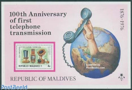 Maldives 1976 Telephone Centenary S/s, Mint NH, Science - Telecommunication - Telephones - Télécom