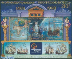 New Caledonia 1998 PORTUGAL 98 S/s, Mint NH, History - Transport - Various - Explorers - Philately - Ships And Boats -.. - Ongebruikt