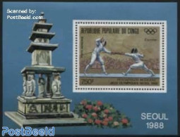 Congo Republic 1988 Olympic Games Seoul S/s, Mint NH, Sport - Fencing - Olympic Games - Esgrima