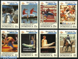Dominica 1992 Olympic Games 8v, Mint NH, Nature - Sport - Horses - Athletics - Gymnastics - Kayaks & Rowing - Olympic .. - Atletismo