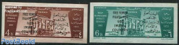 Yemen, Kingdom 1962 Nubian Monuments 2v Imperforated, Mint NH, History - Unesco - Sonstige & Ohne Zuordnung