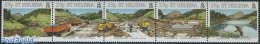 Saint Helena 1995 Harper Dam 5v [::::], Mint NH, Nature - Transport - Water, Dams & Falls - Automobiles - Coches