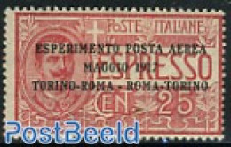 Italy 1917 Airmail Experiment 1v, Unused (hinged), Transport - Aircraft & Aviation - Altri & Non Classificati
