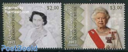 Tokelau Islands 2012 Elizabeth II Diamond Jubilee 2v, Mint NH, History - Kings & Queens (Royalty) - Königshäuser, Adel