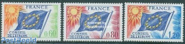 France 1975 European Council 3v, Mint NH, History - Europa Hang-on Issues - Neufs