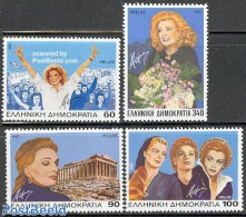 Greece 1995 Melina Mercouri 4v, Mint NH, History - Performance Art - Politicians - Women - Theatre - Art - Handwriting.. - Ongebruikt
