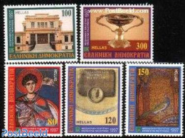 Greece 1997 Saloniki, European Cultural Capital 5v, Mint NH, History - Archaeology - Europa Hang-on Issues - Ungebraucht