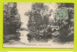 45 MONTARGIS Les Bords Du Loing En 1907 Animée Enfant Assis Sur La Rive Vers Le Pont Laveuses Ou Lavandières ? à Gauche - Montargis