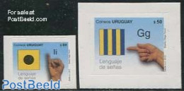 Uruguay 2012 Sign Language 2v S-a, Mint NH, Health - Science - Disabled Persons - Esperanto And Languages - Handicap
