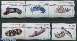 Australia 2012 Underwater World, Nudibranch 6v (1w+[::]+[:]), Mint NH, Nature - Shells & Crustaceans - Unused Stamps