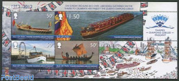 Isle Of Man 2012 Royal Pageant S/s, Mint NH, History - Transport - Kings & Queens (Royalty) - Ships And Boats - Familias Reales