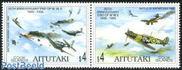 Aitutaki 1995 End Of World War II 2v, Mint NH, History - Transport - Militarism - World War II - Aircraft & Aviation - Militaria