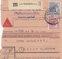 Paketkarte 1948: Pfaffenhofen Nach Haar, Nachnahme 248,30 RM - Lettres & Documents