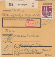 BiZone Paketkarte 1948: Nördlingen Nach Eglfing-Haar, Besondere Vermerke: Frei - Cartas & Documentos