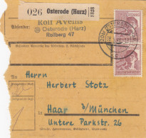 Paketkarte 1948: Osterode Nach Haar, Selbstbucherkarte Mit Wert - Covers & Documents