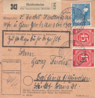 Paketkarte 1948: Heidenheim Nach Eglfing B. München - Storia Postale