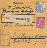 Paketkarte 1948: Bochum Nach Post Haar B. München - Briefe U. Dokumente