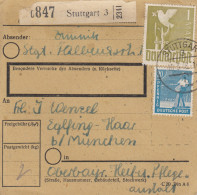 Paketkarte 1948: Stuttgart Nach Eglfing, Heil- U. Pflegeanstalt - Lettres & Documents
