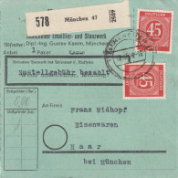 Paketkarte 1948: München Nach Haar, Seltenes Formular - Briefe U. Dokumente