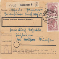 Paketkarte 1948: Hannover Nach Putzbrunn - Storia Postale