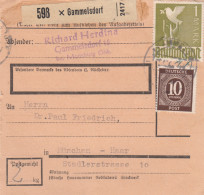 Paketkarte: Gammelsdorf Nach München-Haar - Lettres & Documents