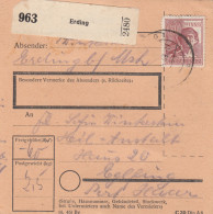 Paketkarte 1948: Erding Nach Eglfing Heilanstalt - Briefe U. Dokumente