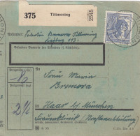 Paketkarte 1948: Tittmoning Nach Haar, Frauenklinik, Seltenes Formular - Lettres & Documents