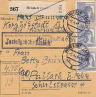 Paketkarte 1948: Neustadt Nach Pullach Bei München - Brieven En Documenten