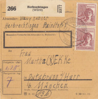 Paketkarte 1948: Herbrechtingen Nach Putzbrunn - Lettres & Documents