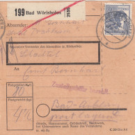 Paketkarte Bad Wörishofen Nach Bad-Aibling, Besonderer Vermerk: Schachtel - Briefe U. Dokumente